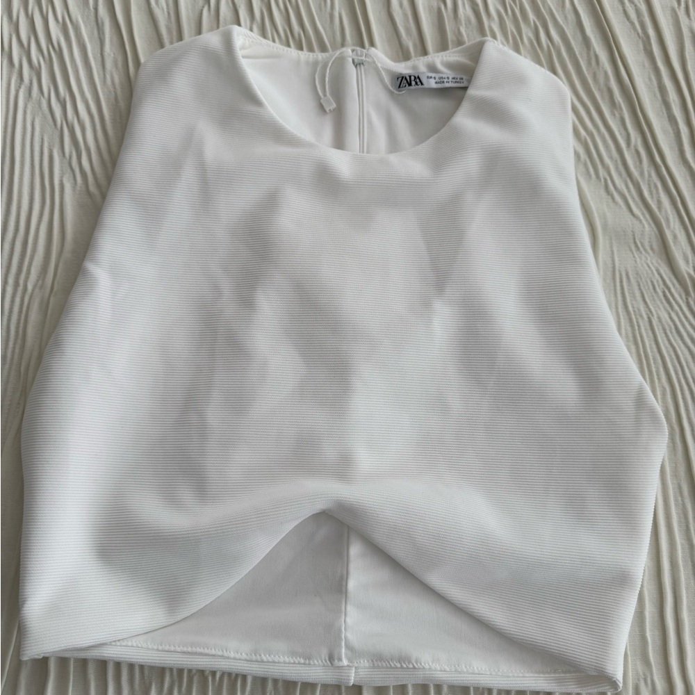 Zara White Sleeveless Top